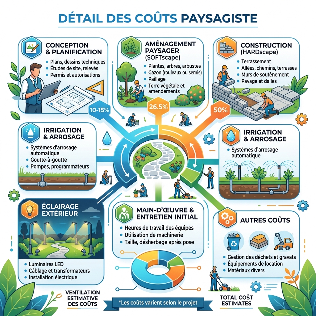 Prix détaillé d'un paysagiste en 2026 : Budget complet et exemples